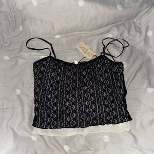 Black Lace Camisole Top